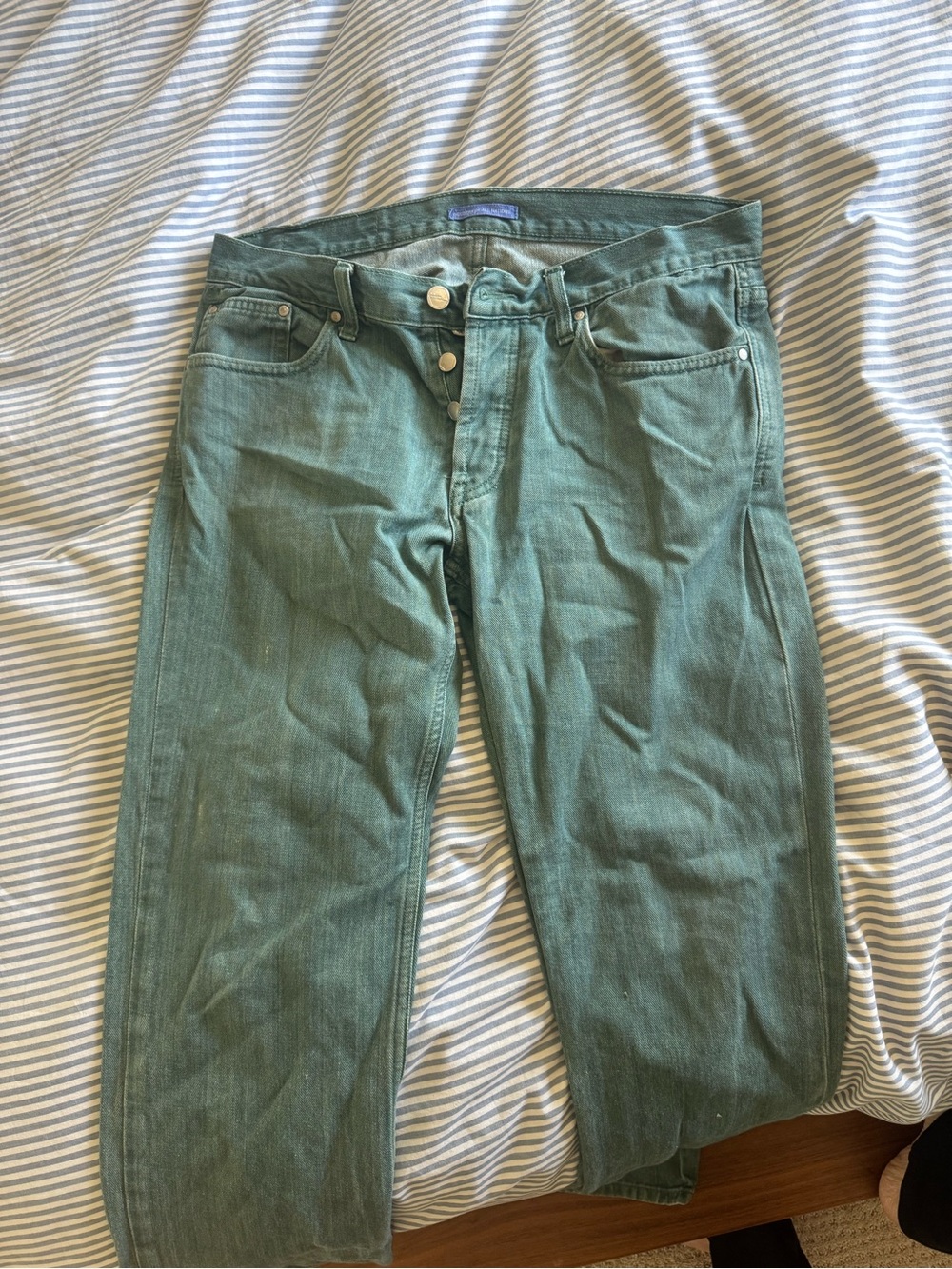 Industry of all nations - Slim Straight Men’s Jeans in Green - Picture 7 of 9